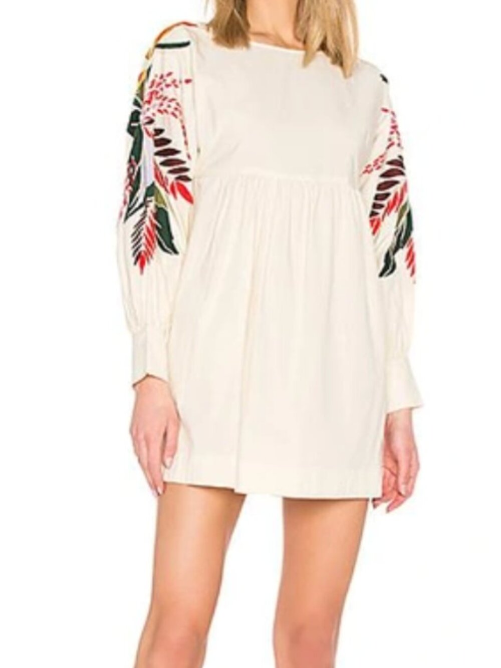 Free People Mini Obsessions Embroidered Dress Ivory Size Small